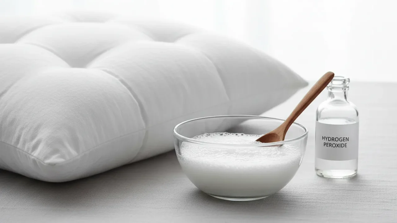 Yastıklarınızdaki o sarı lekeler aslında birer işaret! Otel görevlilerinin uyguladığı 3 malzemeli karışımla yastıklar ilk günkü gibi bembeyaz oluyor.